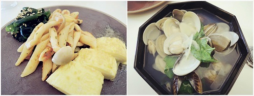 美魔女廚房(三) 瘦下半身秘訣餐：起司蛋捲+番茄PASTA+蛤蠣湯+海帶芽