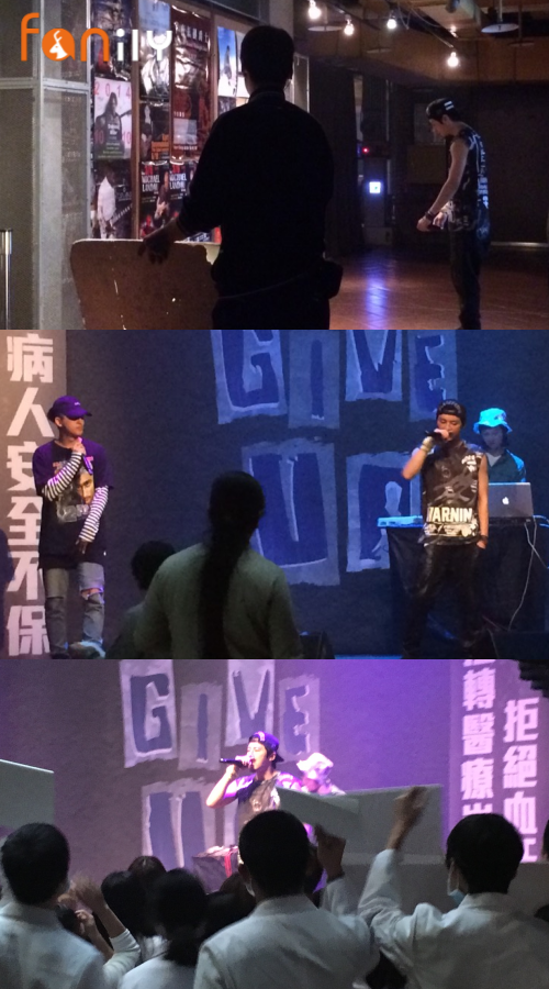 李國毅上台前在後台拚命練習饒舌，台上完美演出。圖 / Fanily記者攝 